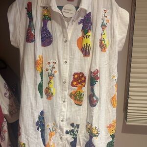 QUEEN OF SPARKLES White flower vase dress